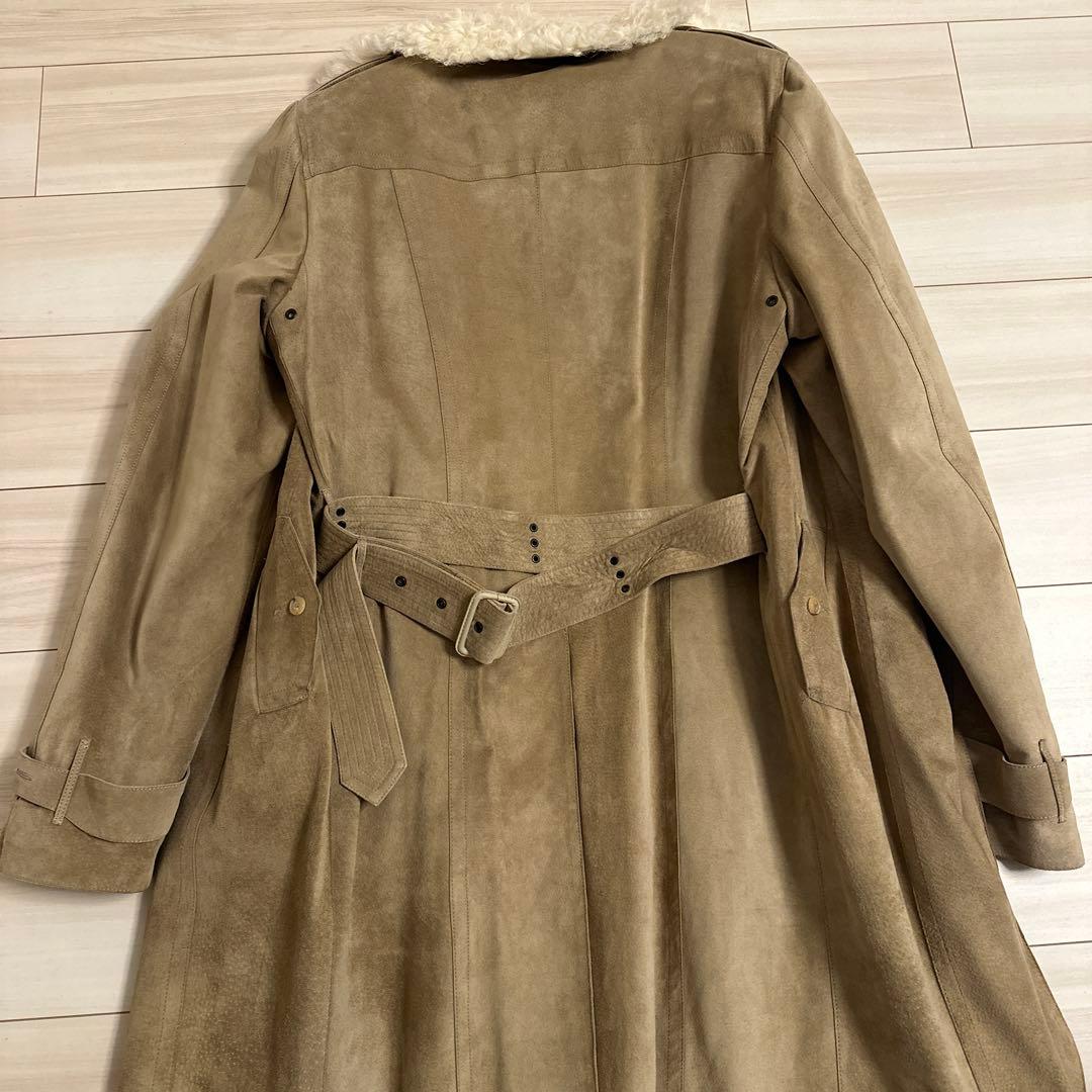 コスチュームナショナルオムスウェードリアルレザートレンチコート ファー付き