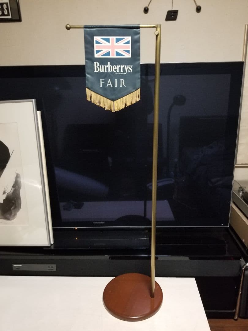 非売品　ヴィンテージ　バーバリー　什器　無垢　銅　真鍮　無垢　スタンド　フラッグ