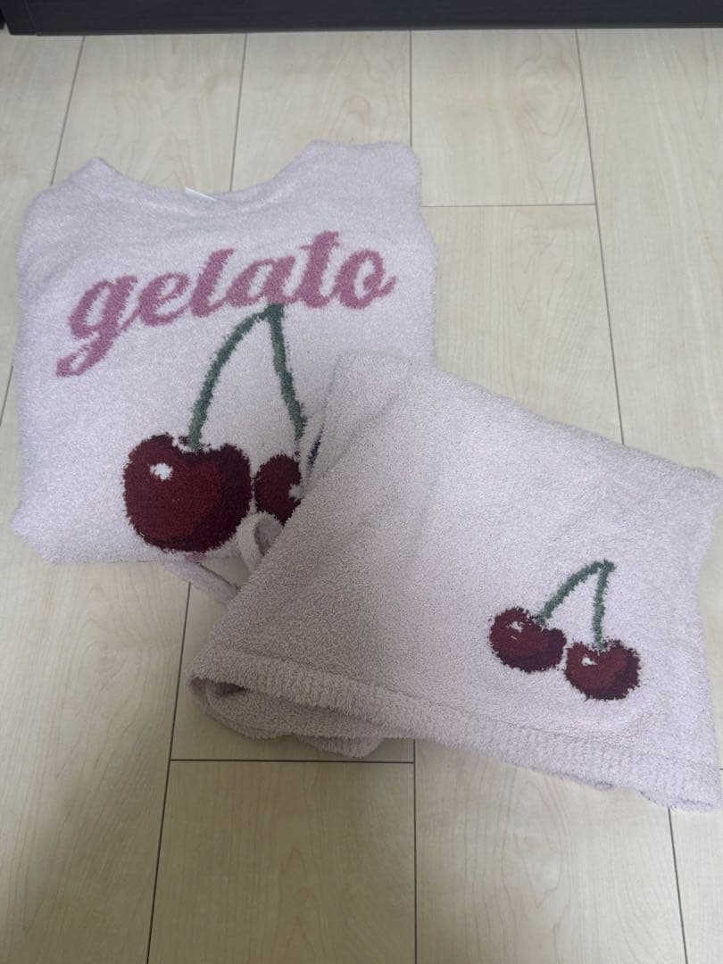 ジェラピケ ベビモコチェリージャガードプルオーバー&ショートパンツセット