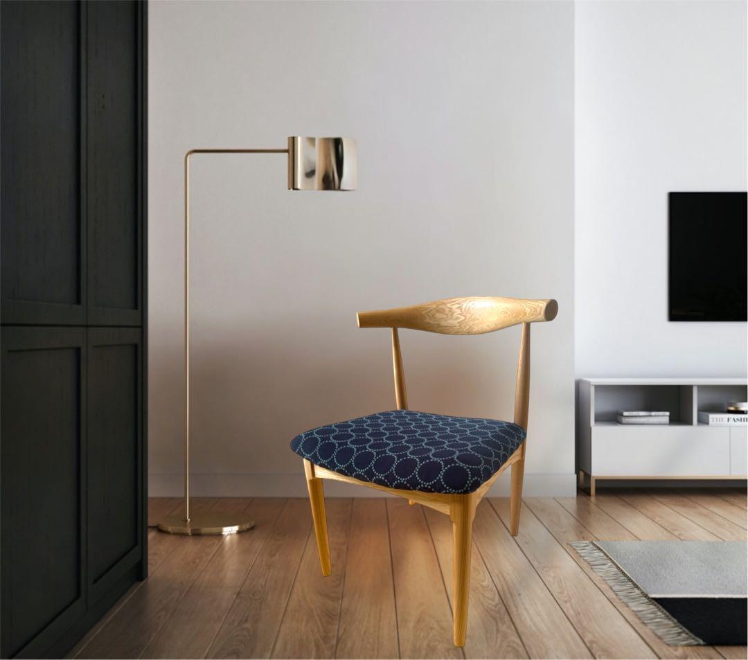 ミナペルホネン使用スツール　オットマンハンス.j.ウェグナーデザインリプロダクト