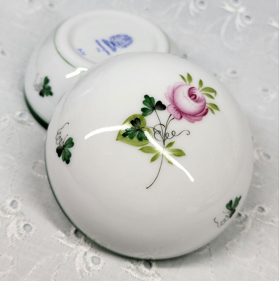美品✨ヘレンド ウィーンの薔薇 ボンボニエール 小物入れ ピンクバラ 丸