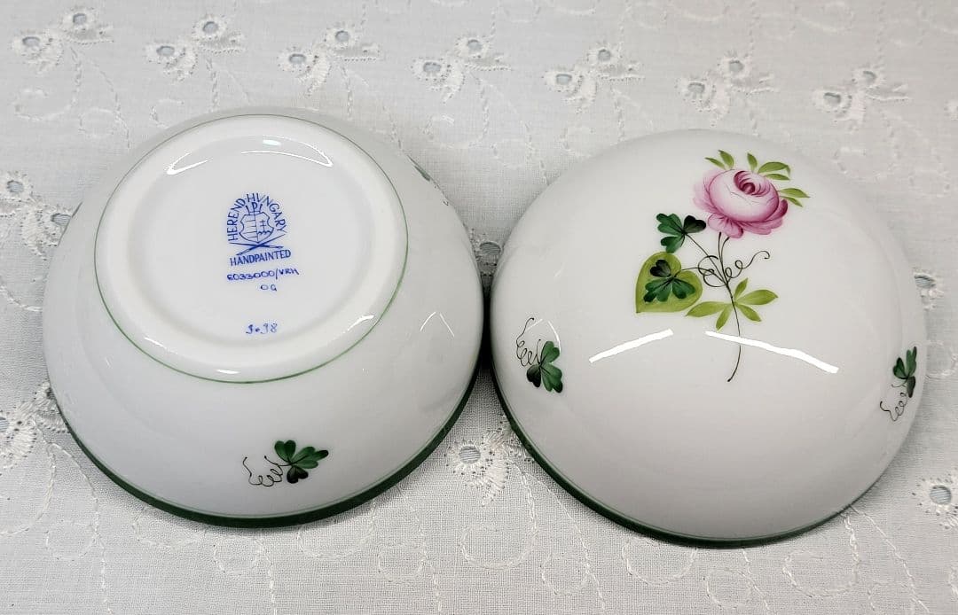 美品✨ヘレンド ウィーンの薔薇 ボンボニエール 小物入れ ピンクバラ 丸