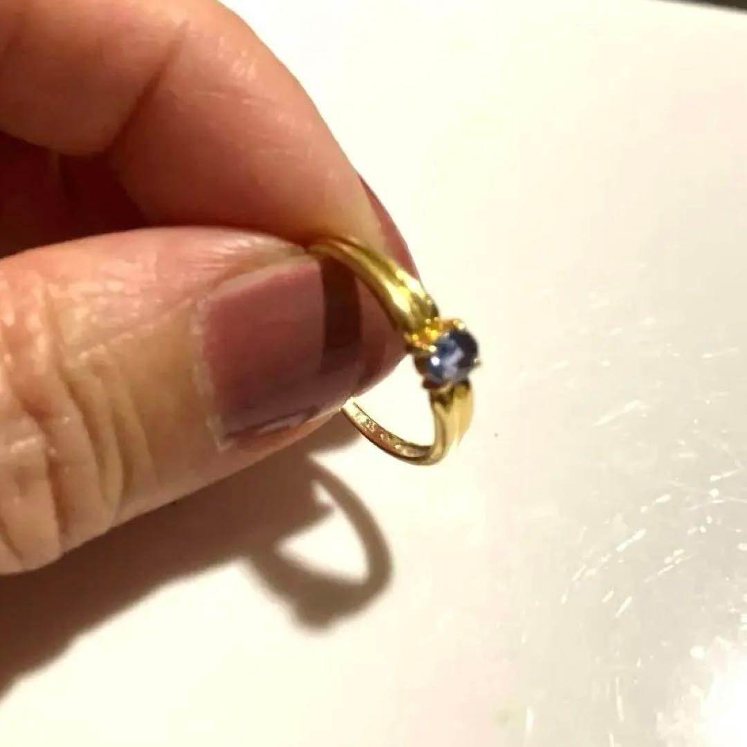 み*ん様 【歳末〜新春〜お値打ち品】✨18金18Ｋ刻印ゴールドブルーサファイア
