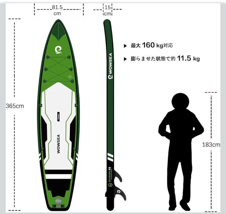 WOWSEA Flyfish F2 SUP リペアキット、ベルトタイプ救命具付き