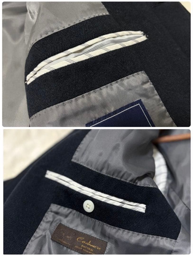 【極美品】ミツミネ　カシミヤ100% ステンカラーコート M ブラック