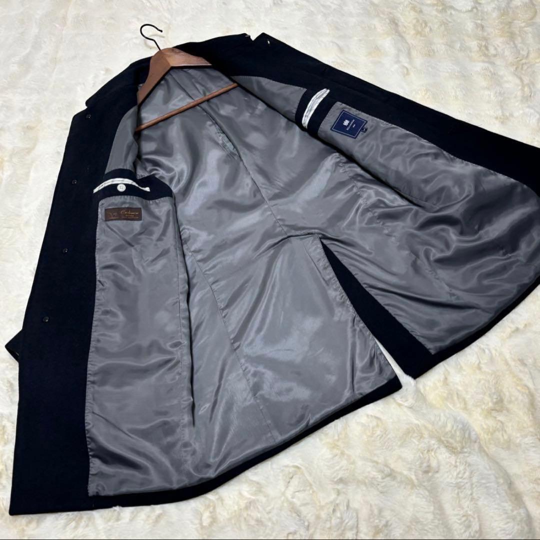 【極美品】ミツミネ　カシミヤ100% ステンカラーコート M ブラック