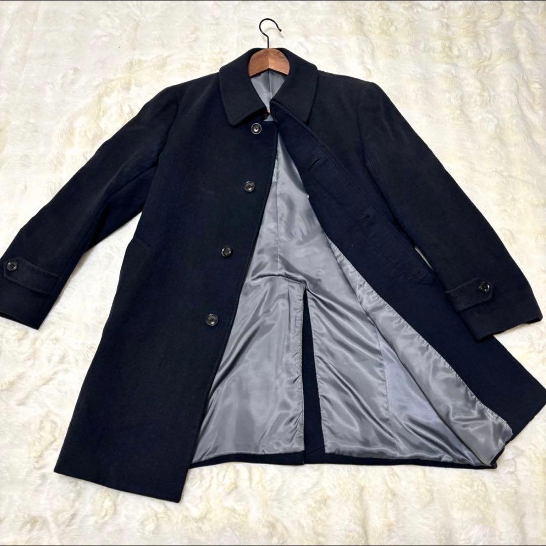 【極美品】ミツミネ　カシミヤ100% ステンカラーコート M ブラック