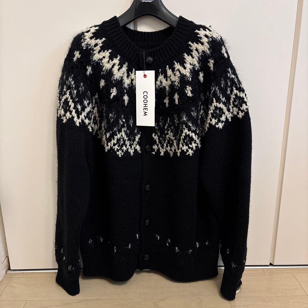【新品】 coohem コーヘン L ノルディック カーディガン くるみボタン
