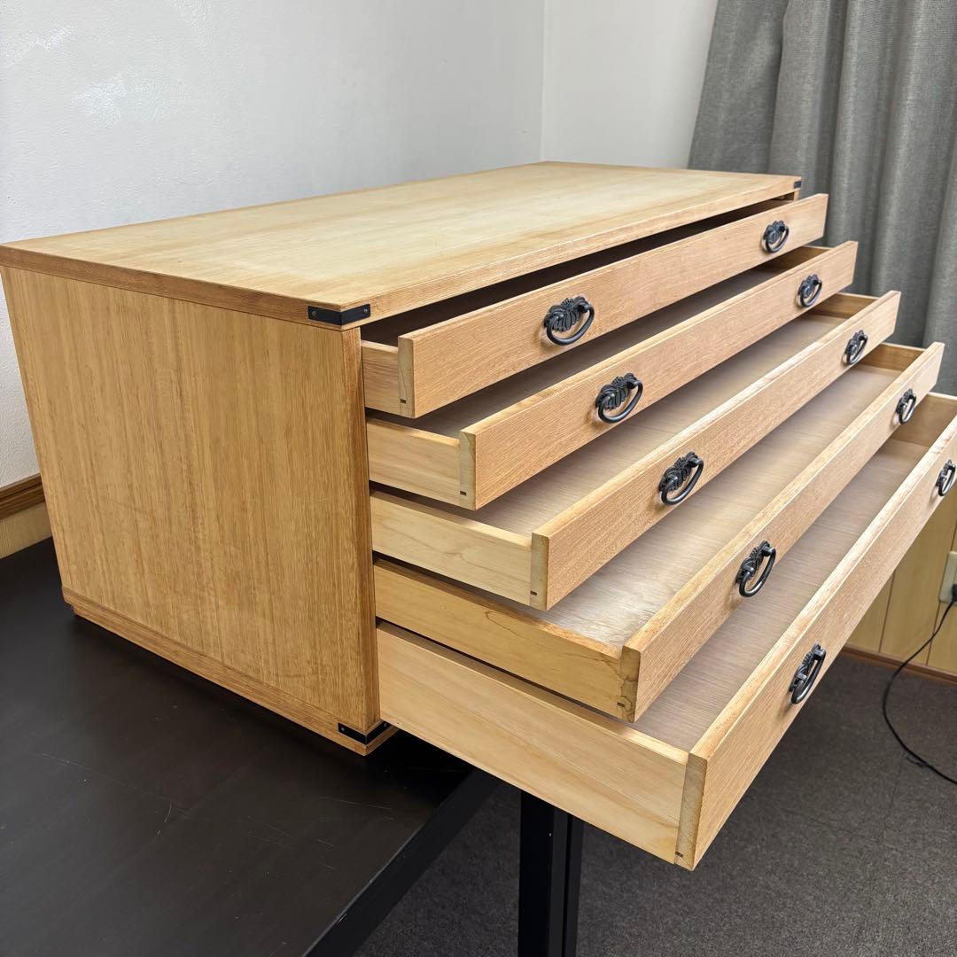 桐タンス 5段 和服収納 昭和レトロ 金具取手付き