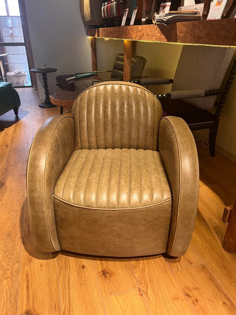 レザー風アームチェア 本革