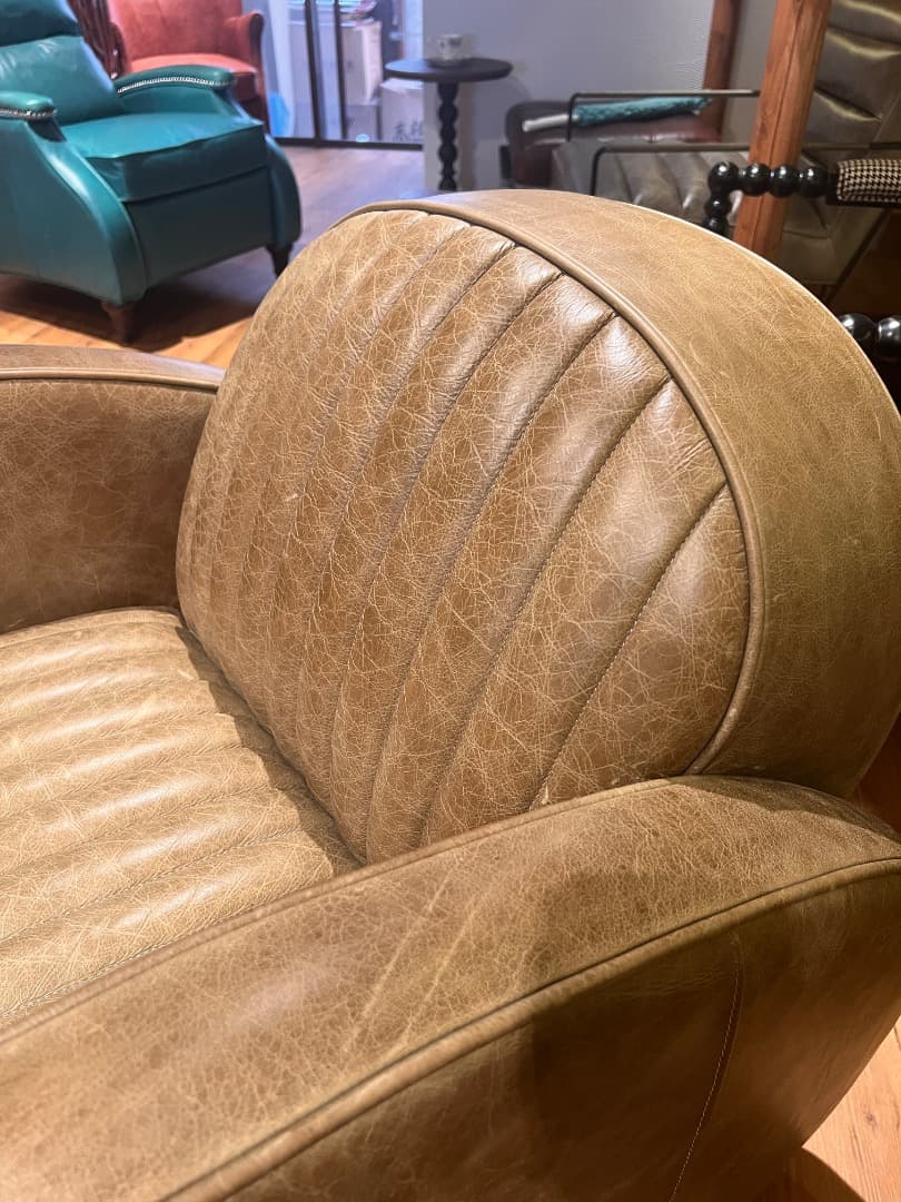 レザー風アームチェア 本革