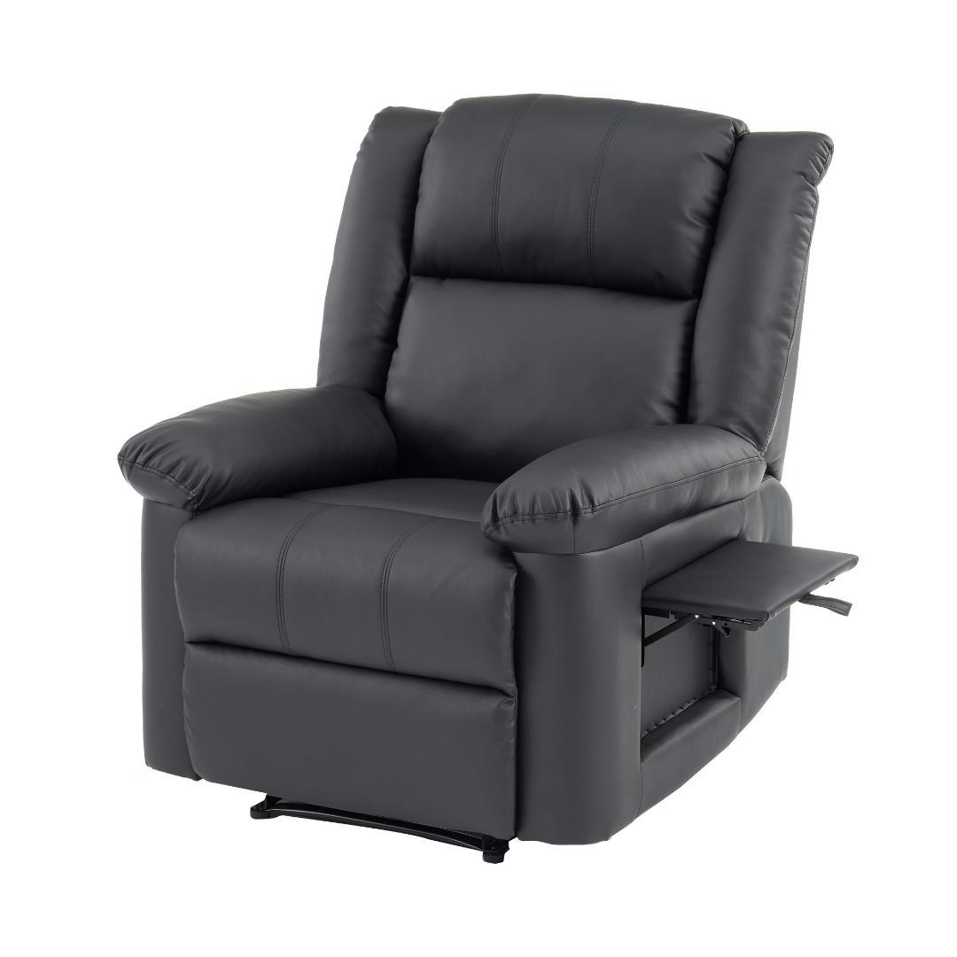 【ブラック】リクライニングチェア テーブル付き リクライニングソファ 電動