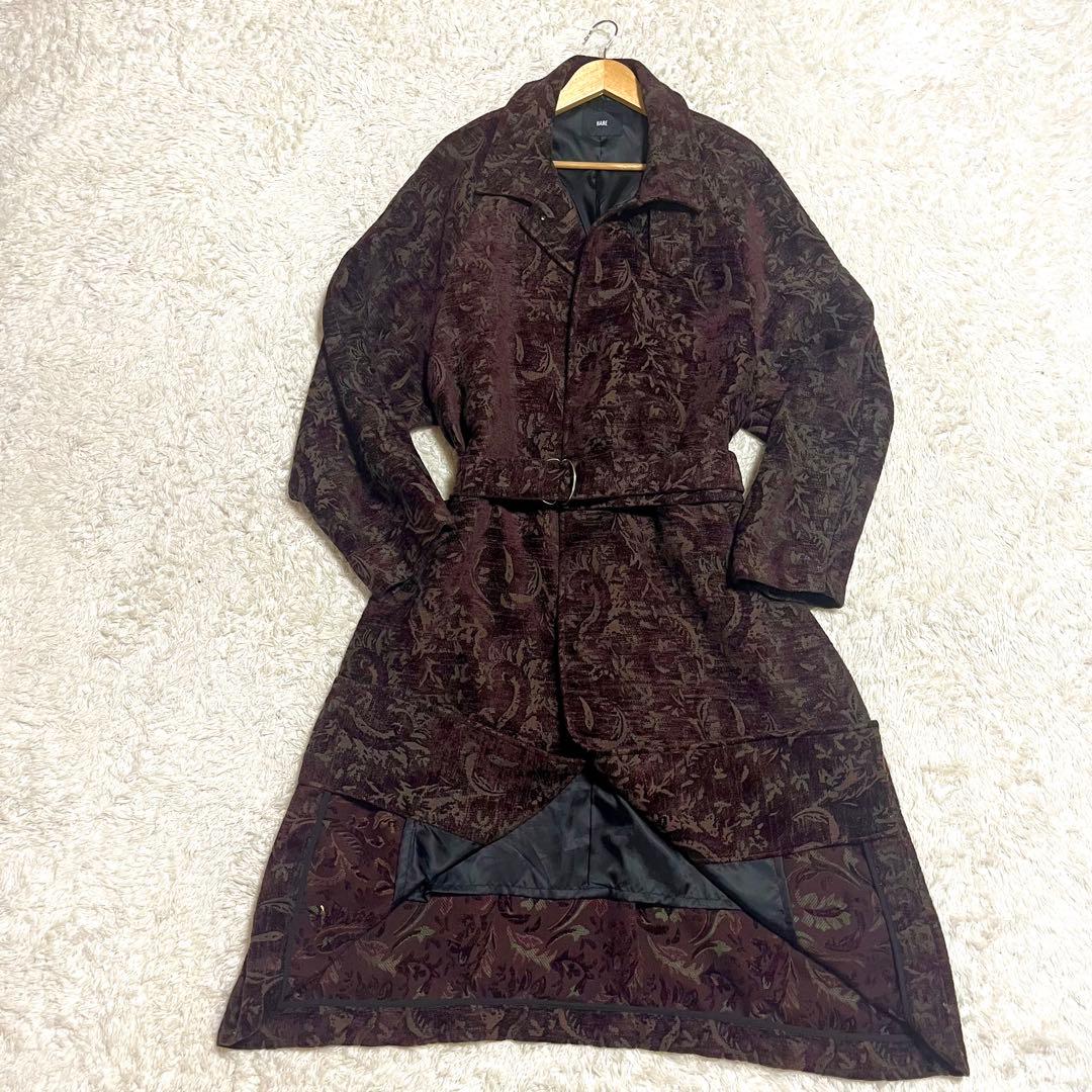✨未使用級✨HARE ハレ ステンカラーコート ロング丈 ベルト付 パープル系