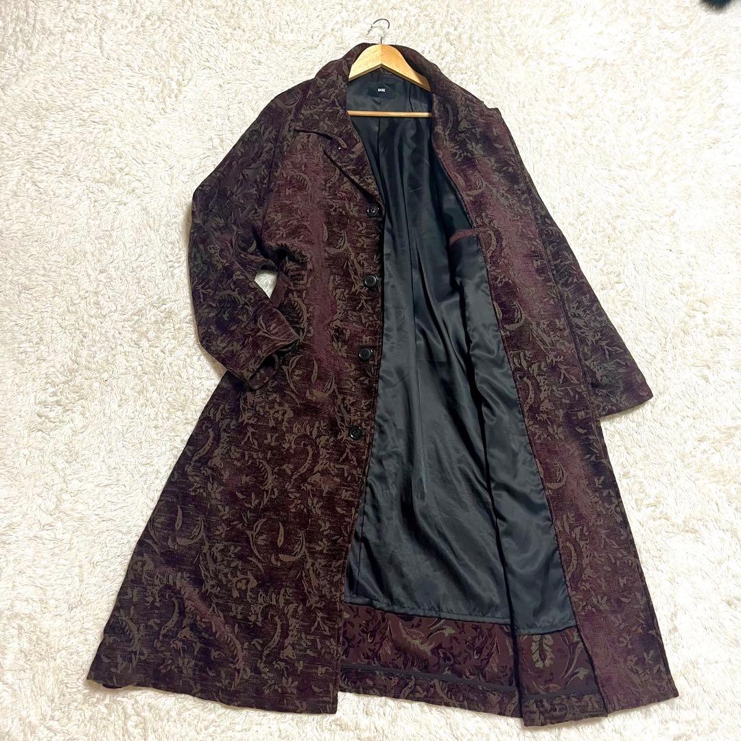 ✨未使用級✨HARE ハレ ステンカラーコート ロング丈 ベルト付 パープル系