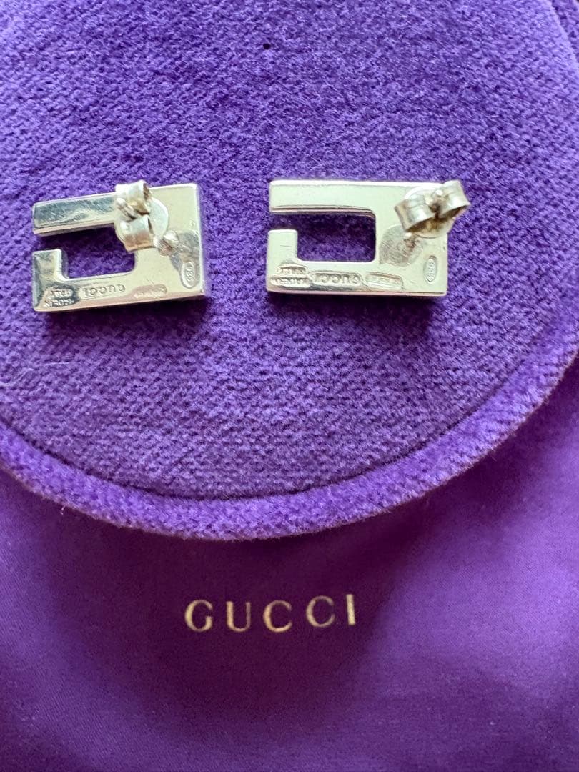 GUCCI グッチ　ピアス　シルバー925 Gマークデザイン　スクエアG