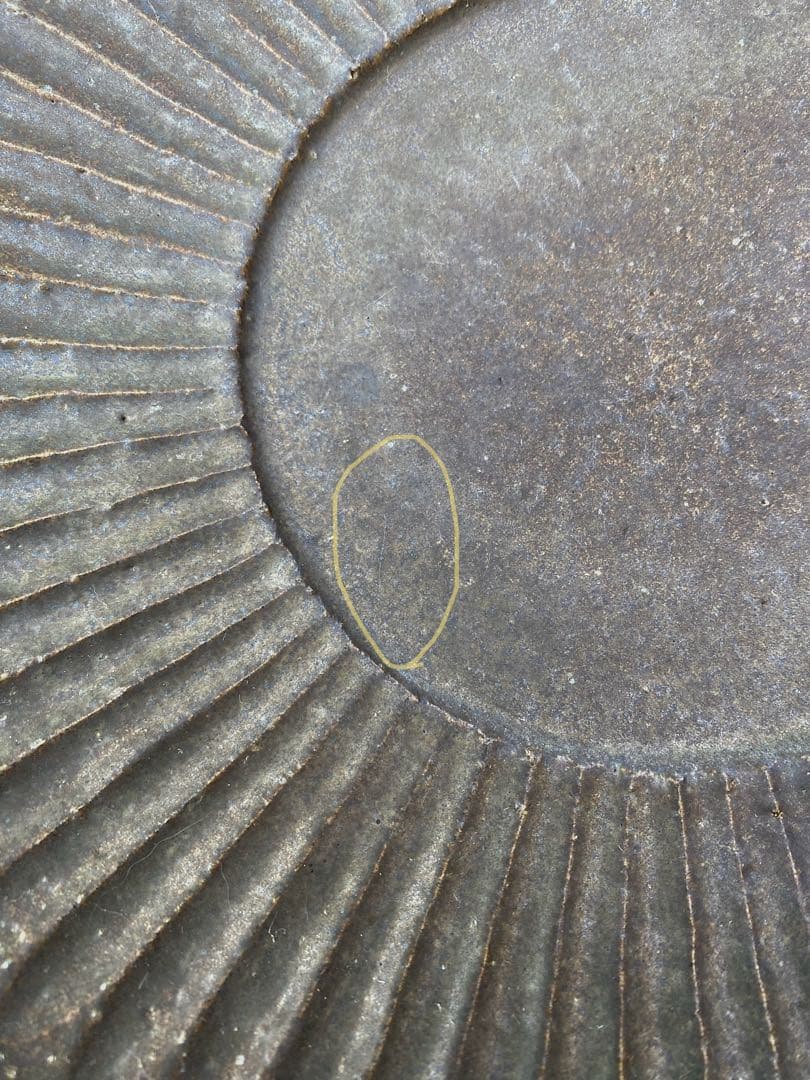 【新品未使用/稀少】　宇田康介　大皿　鉄釉しのぎプレート　8寸皿　入手困難