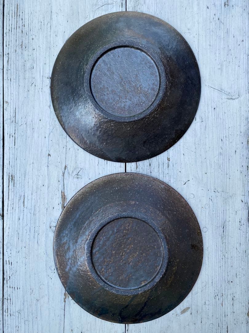 【新品未使用/稀少】　宇田康介　大皿　鉄釉しのぎプレート　8寸皿　入手困難