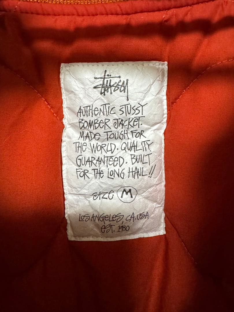 Stussy ボンバージャケット Mサイズ オレンジ