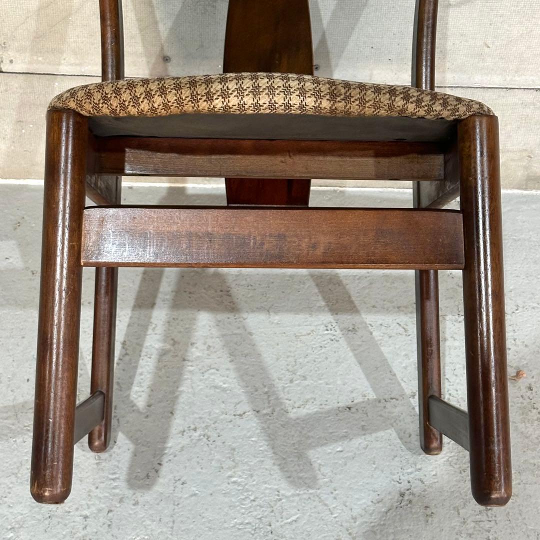 ✿70s✿ 昭和レトロ カリモク ヴィンテージチェア ファブリック 千鳥格子