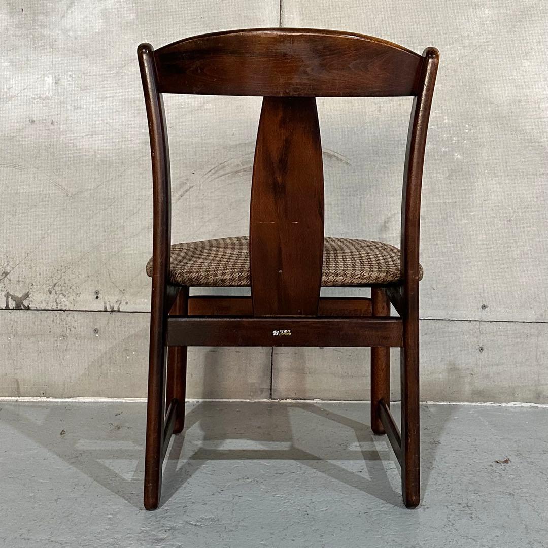 ✿70s✿ 昭和レトロ カリモク ヴィンテージチェア ファブリック 千鳥格子