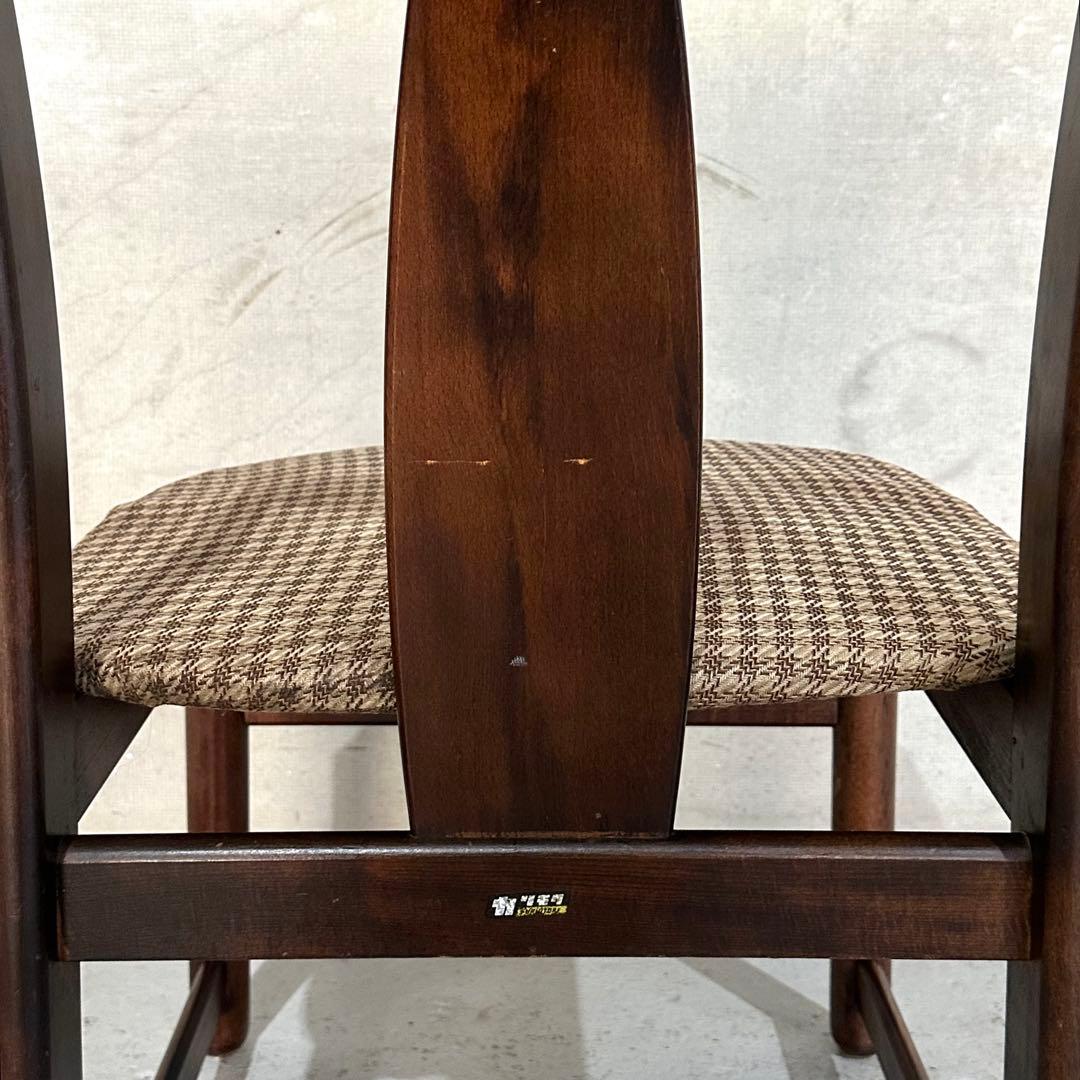 ✿70s✿ 昭和レトロ カリモク ヴィンテージチェア ファブリック 千鳥格子