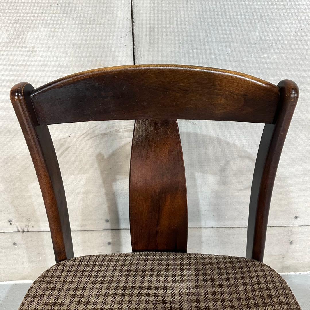 ✿70s✿ 昭和レトロ カリモク ヴィンテージチェア ファブリック 千鳥格子