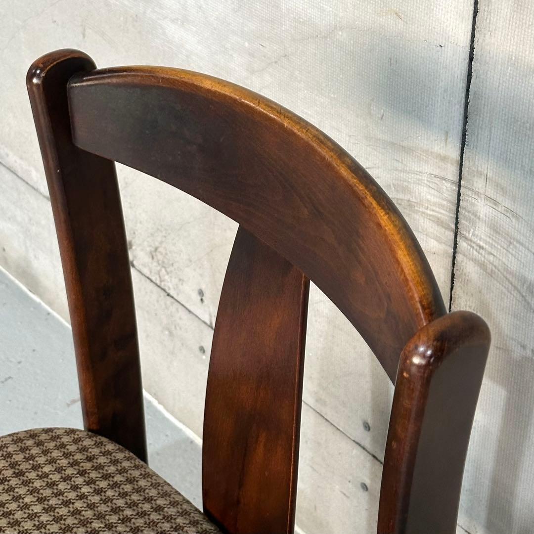 ✿70s✿ 昭和レトロ カリモク ヴィンテージチェア ファブリック 千鳥格子