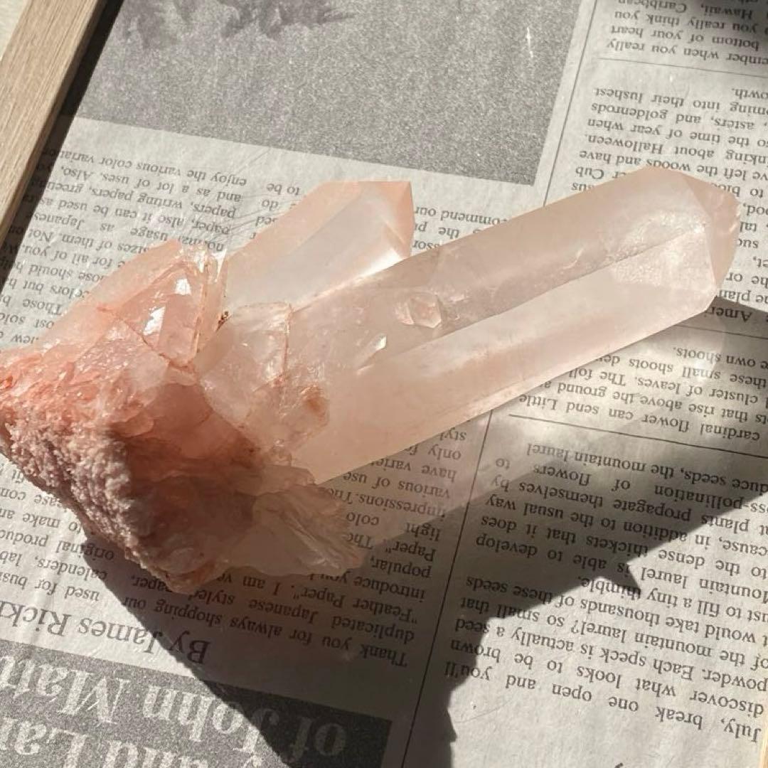 ① ブラジル産 ピンク水晶 クリスマス 天然石 クラスター パワーストーン 浄化