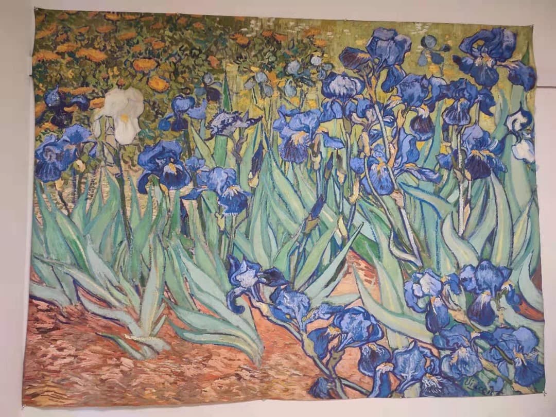 【特注品】ゴッホ　アイリス　キャンバス壁紙シール