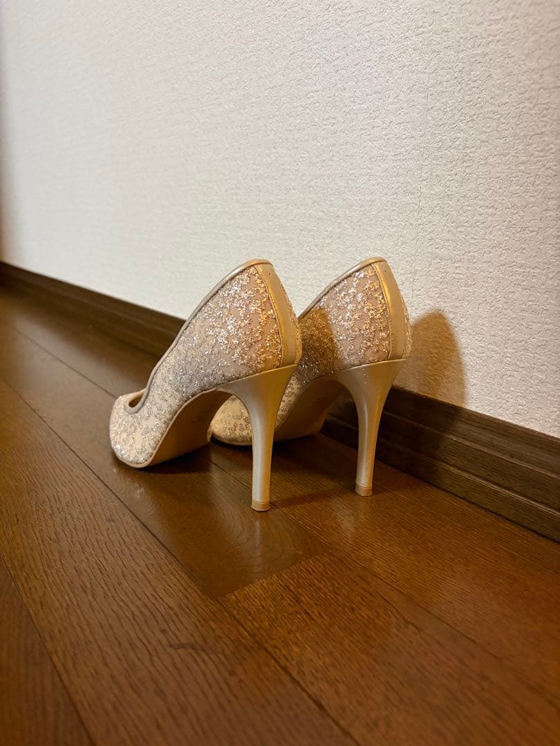 DIANA グリッターハイヒールプラチナ 23.5cm