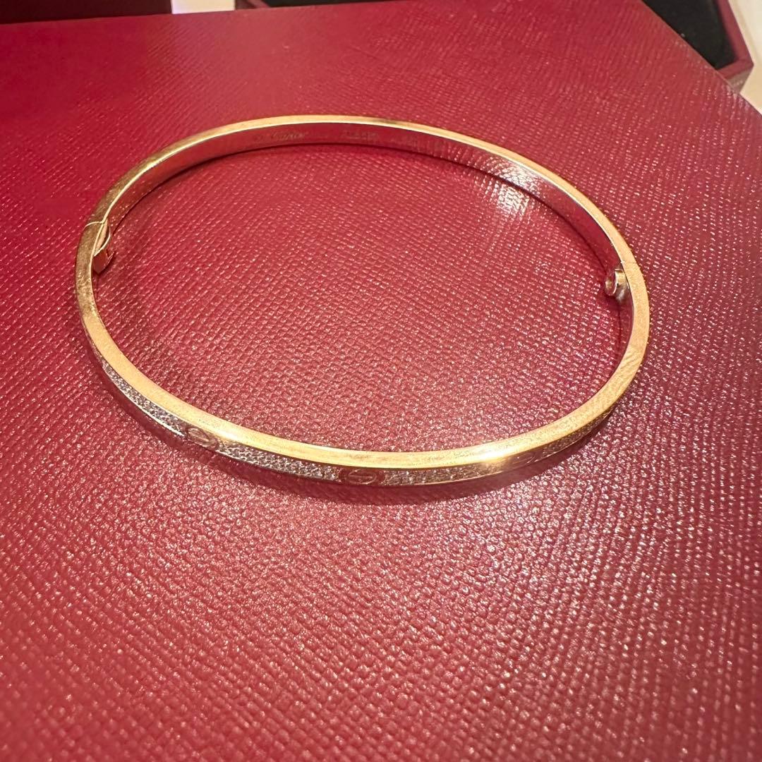 miyu 極美品 カルティエ ラブブレス SM 新型 PG パヴェダイヤ