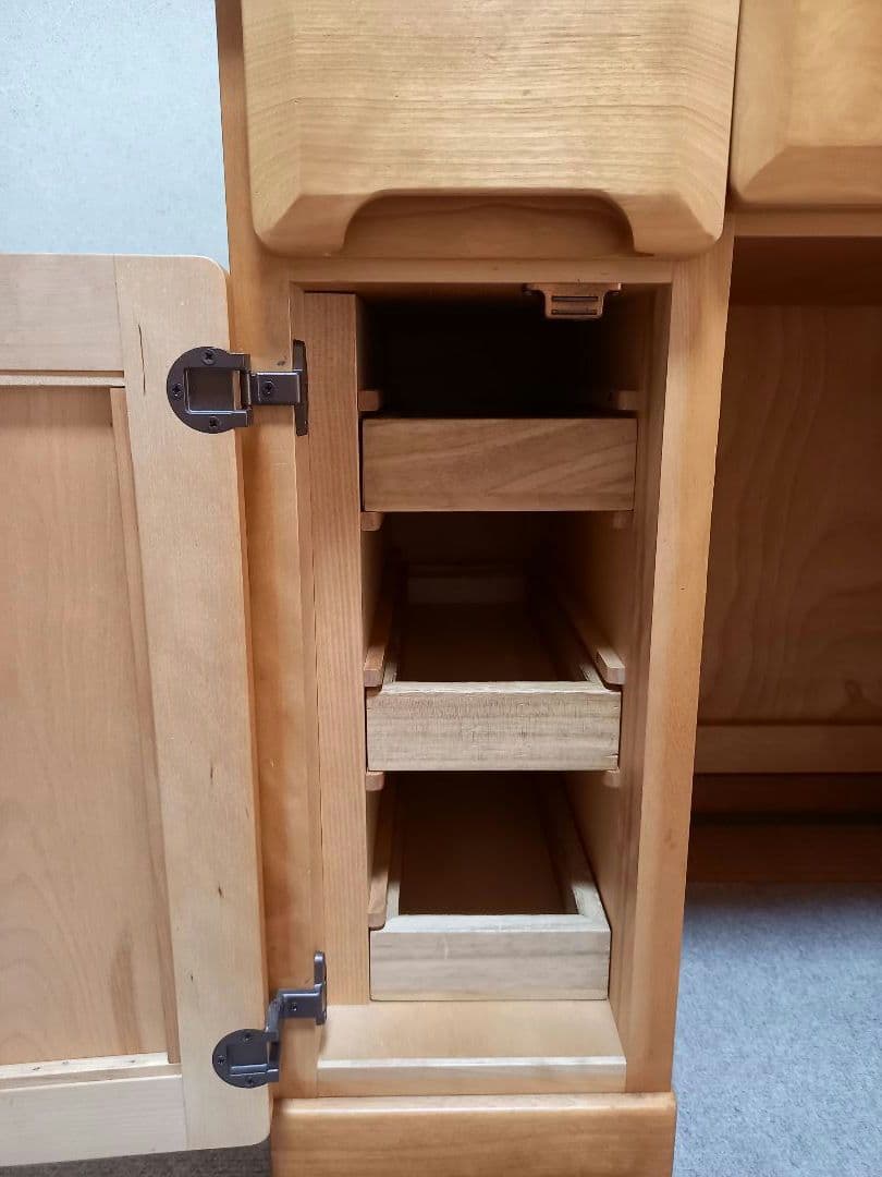 【セット商品】ミズメザクラ　ドレッサー三面鏡　ナチュラル　カントリー　天然木