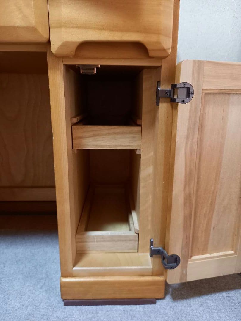 【セット商品】ミズメザクラ　ドレッサー三面鏡　ナチュラル　カントリー　天然木