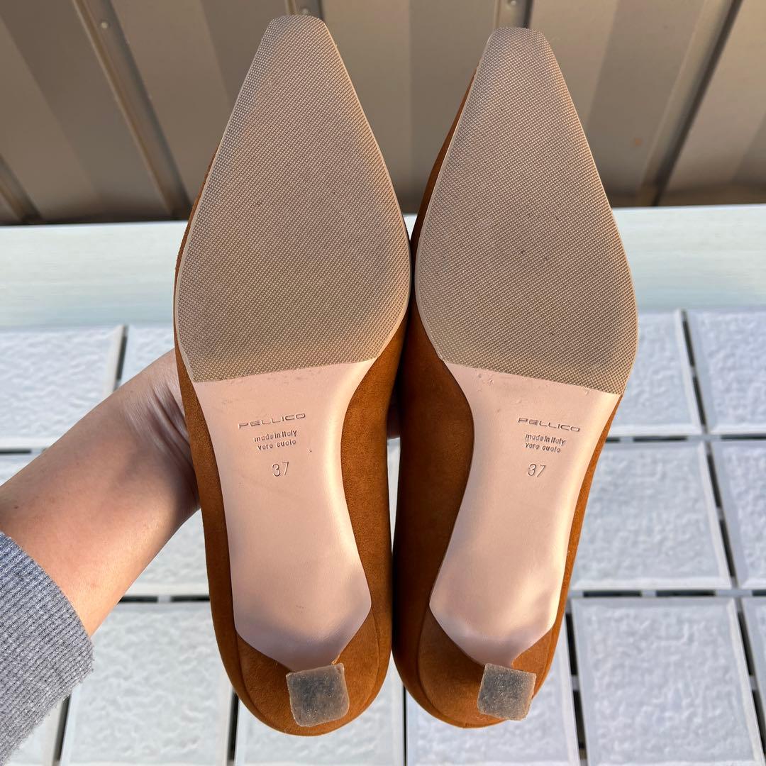 37 PELLICO パンプス　ブラウン　スエード　ローヒール　24