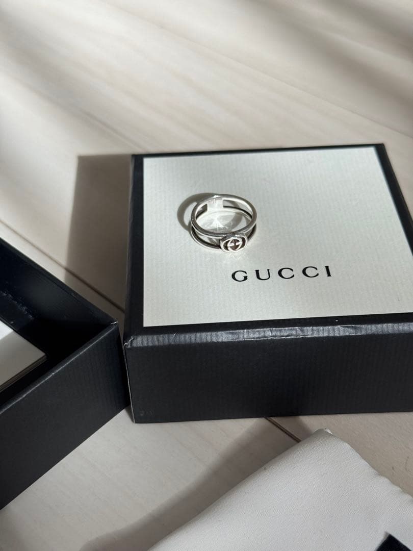 GUCCI シルバー ダブルリング12号 箱付き