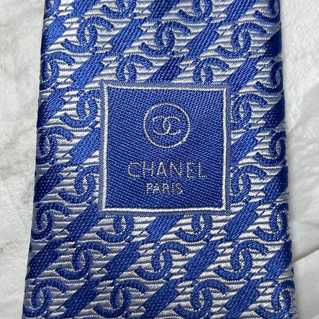 箱付き　未使用　CHANEL シャネル　ネクタイ　ココマーク　ブルー　スーツ