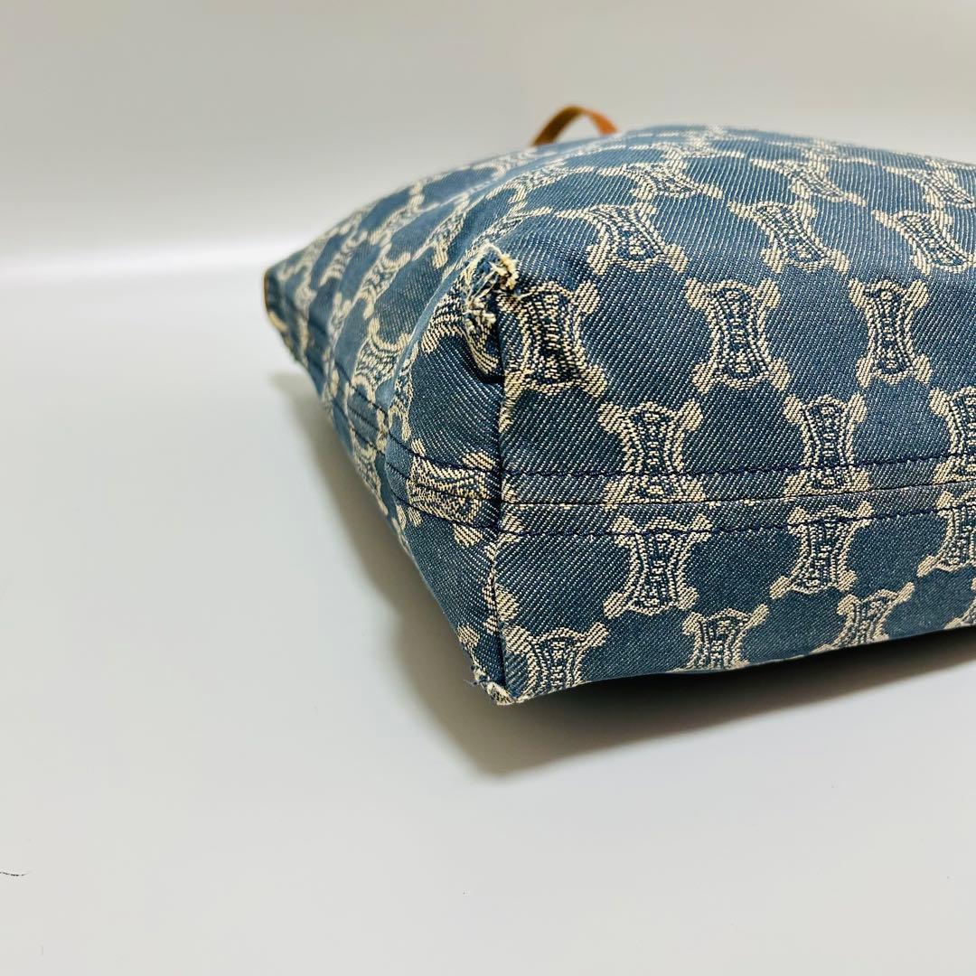 CELINE セリーヌ パリマカダム柄 デニム系 トートバッグ ハンドバッグ