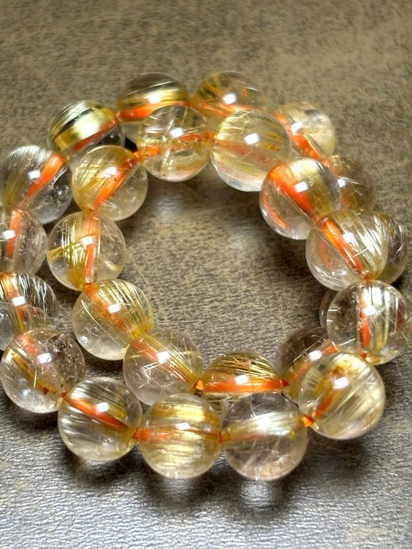 超高品質　ゴールドタイチンルチルブレスレット約7.2㎜（新品未使用）キャッツアイ