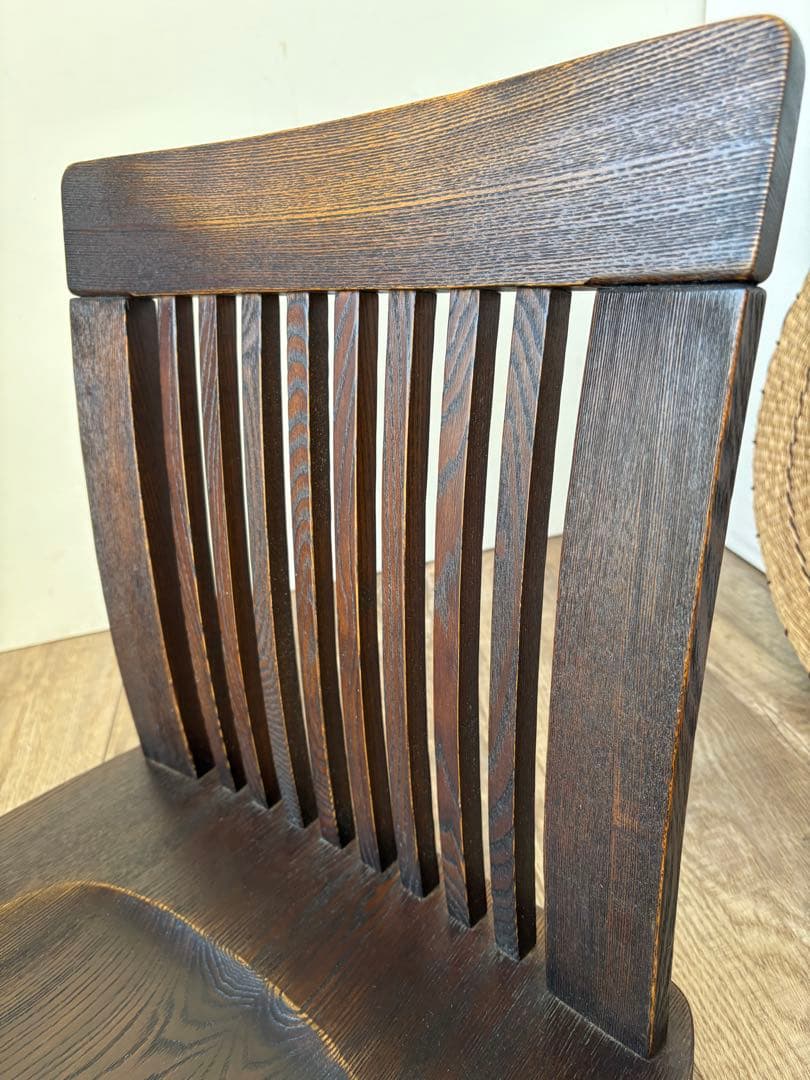 回転座椅子　無垢　和モダン　和室　タモ材　オーク材　③