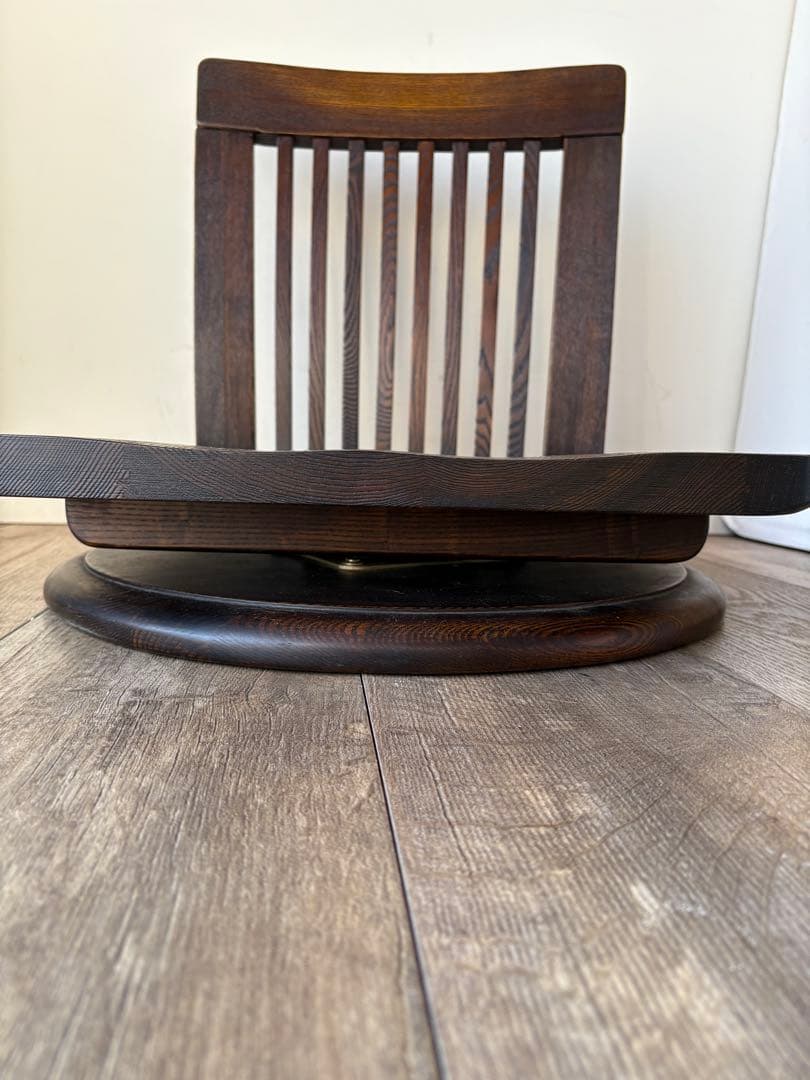 回転座椅子　無垢　和モダン　和室　タモ材　オーク材　③