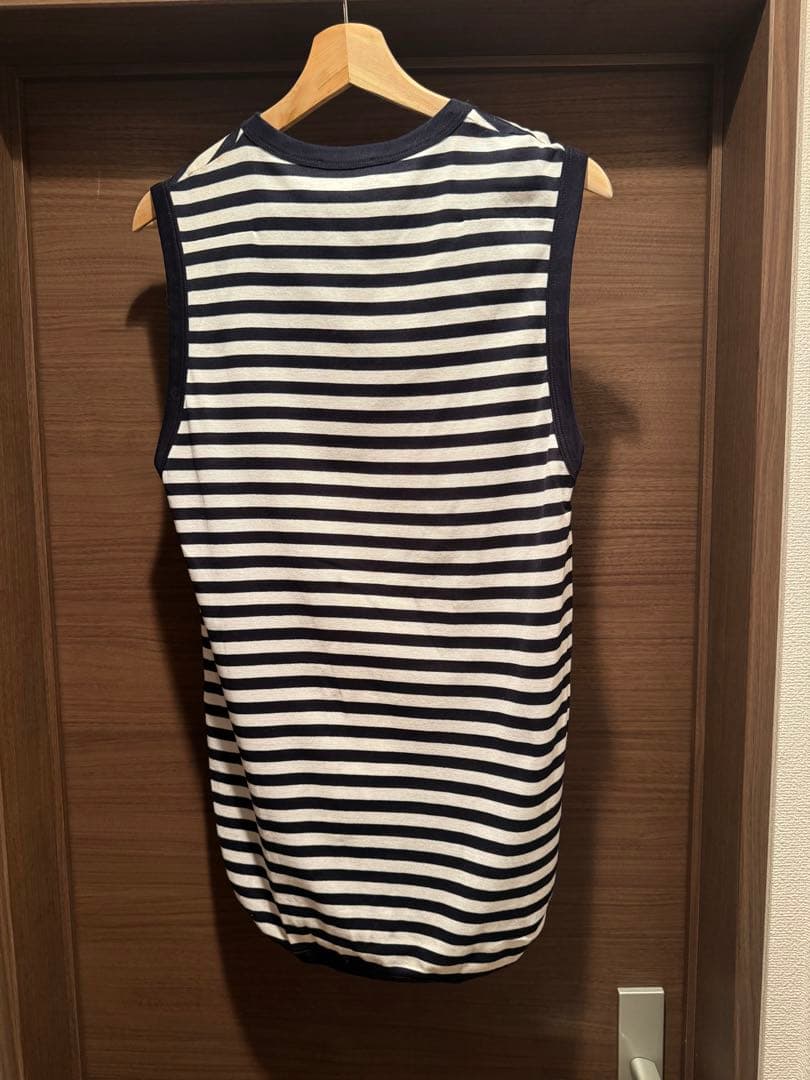 Dior HOMME 07SS エディ期ボーダーノースリーブロングシャツ