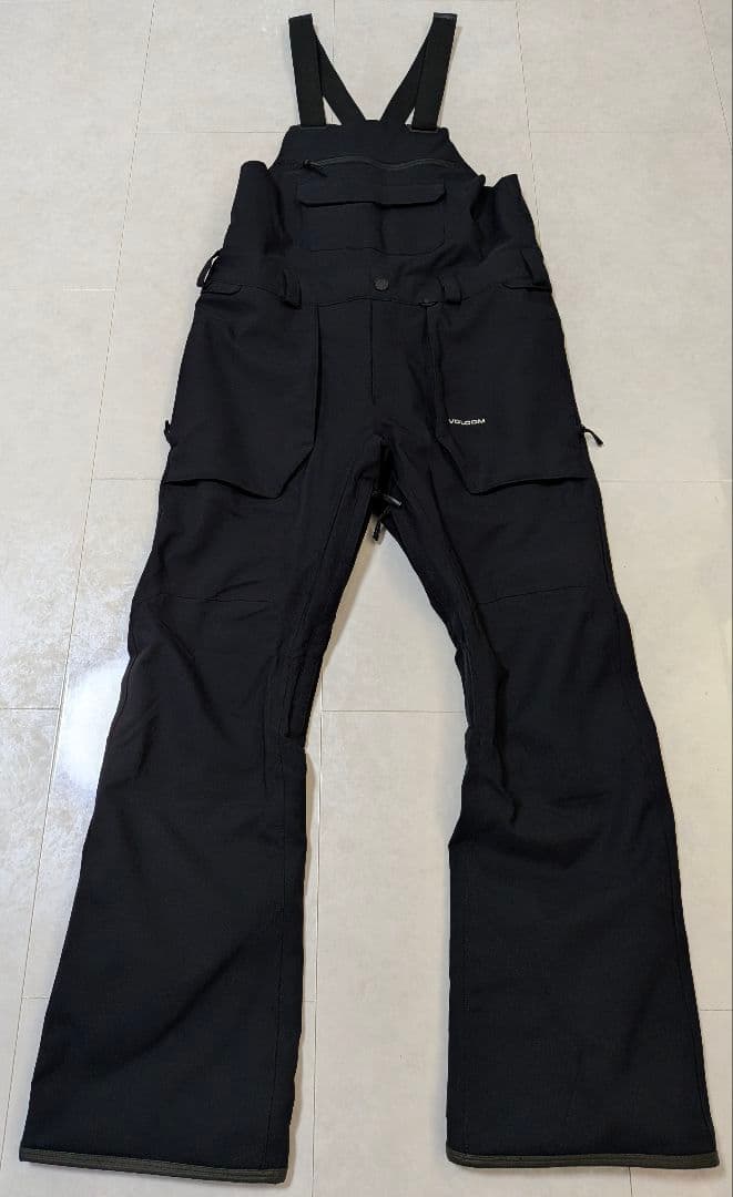 【超美品】VOLCOM リブパンツ オーバーオール スノーボードウェア Mサイズ