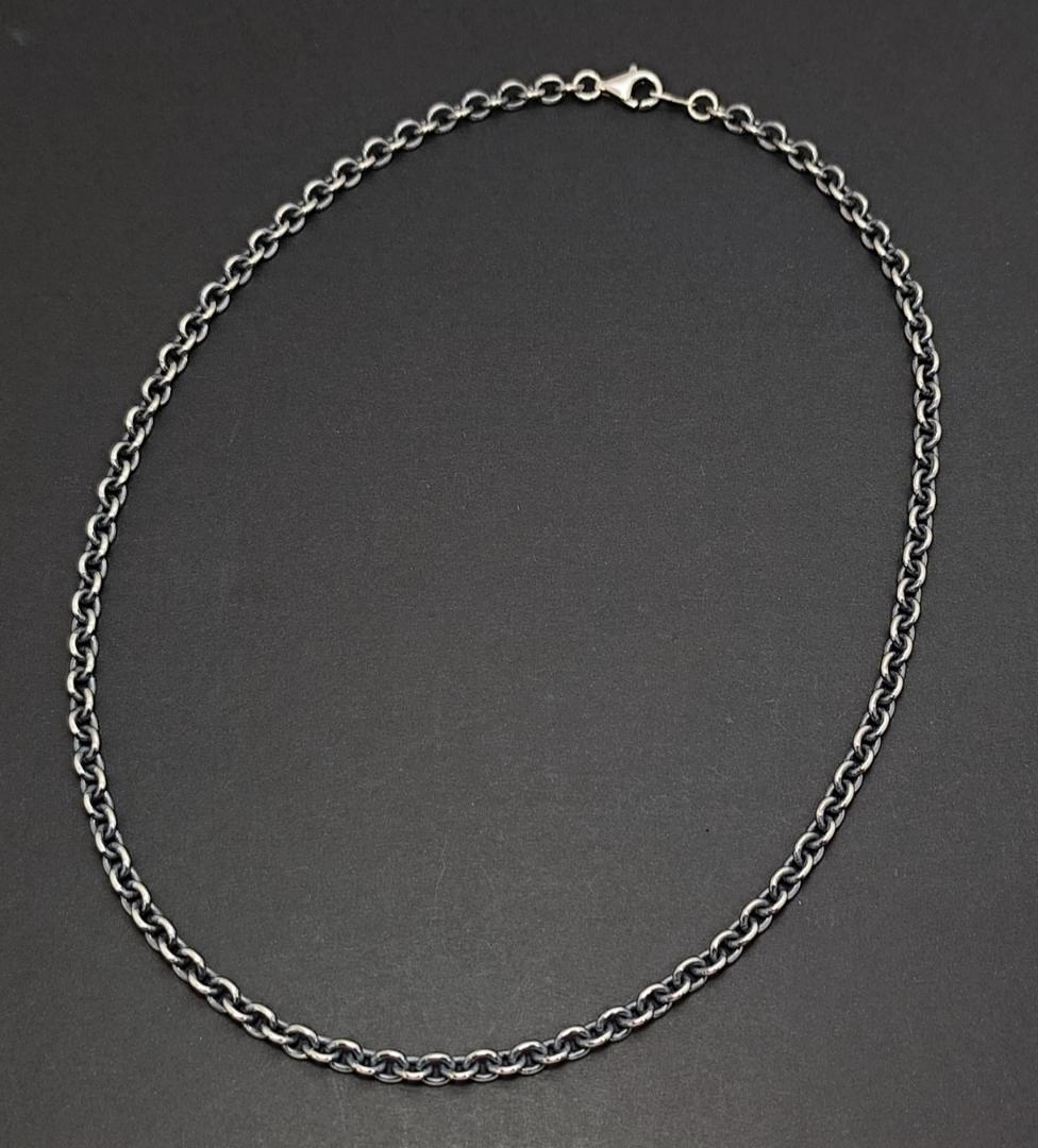 SILVER925 丸小豆チェーン(太)線径1.2 幅4.5-㎜ 全長45cm