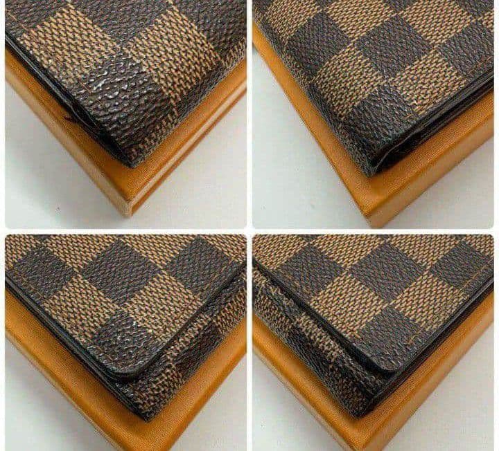 美品ルイヴィトンダミエ二つ折り財布レディースブラウン目立った傷や汚れなし送料無料