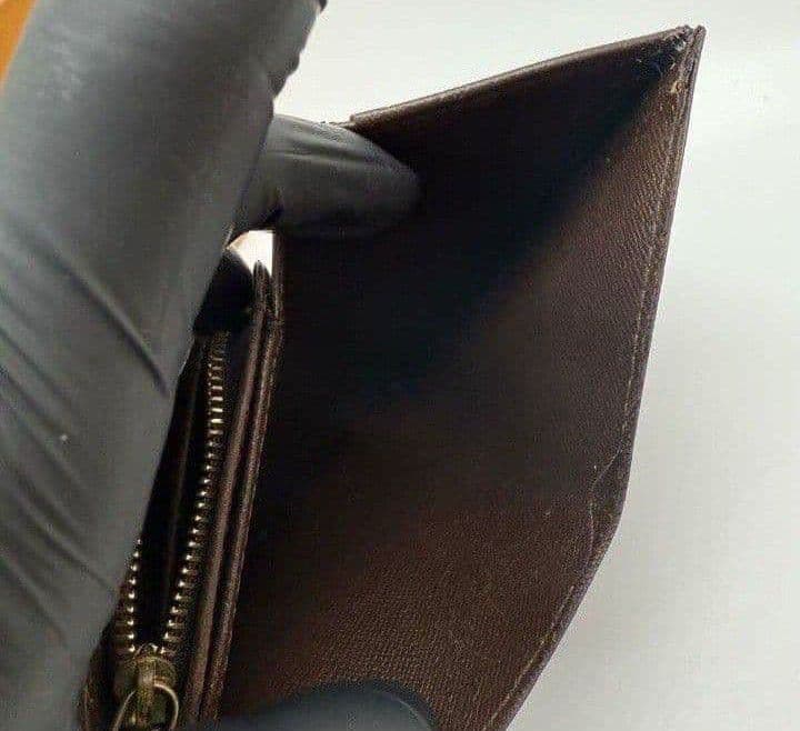 美品ルイヴィトンダミエ二つ折り財布レディースブラウン目立った傷や汚れなし送料無料