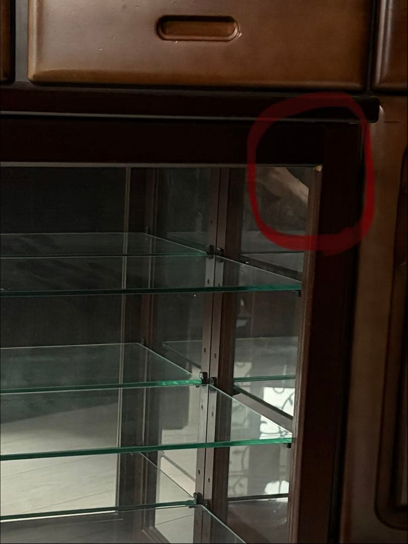 キャビネット　鏡　ガラスケース　大塚家具