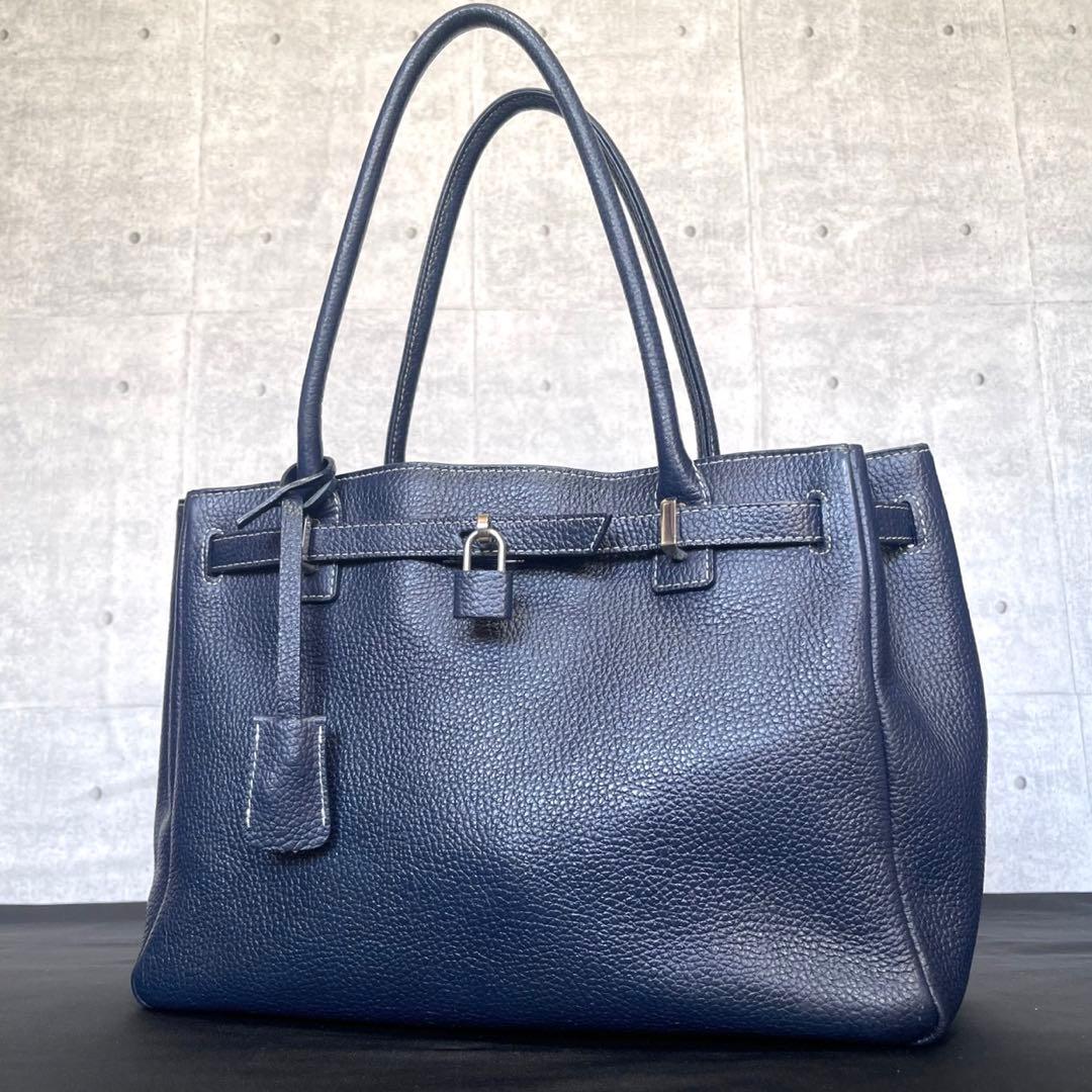専用品傳濱野 ミーティア ナイトネイビー レザー 肩掛け トートバッグ