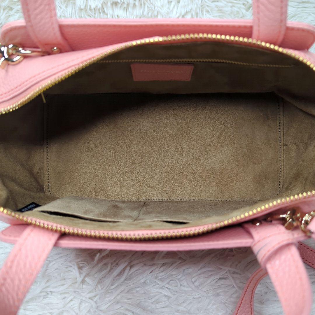 極美品✨ペッレモルビダ ミニボストン シボ革 ピンク 2way ゴールド金具