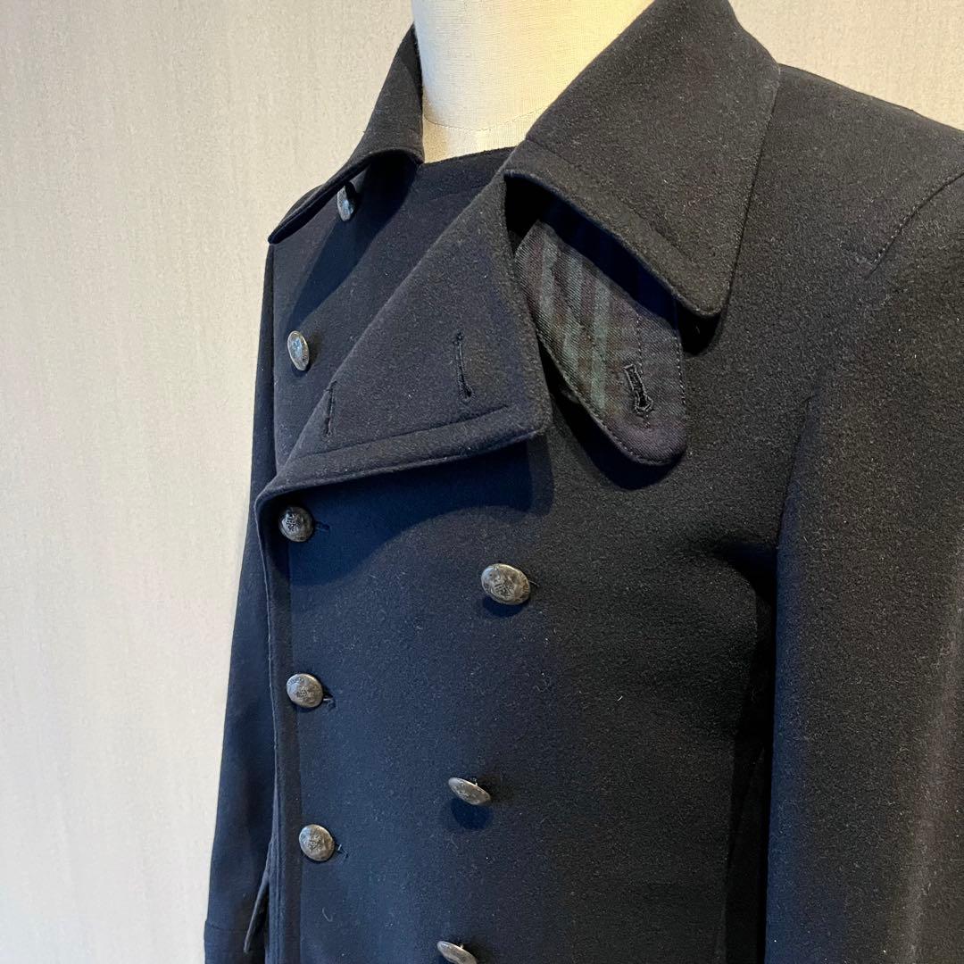 RODA ロダ ロングコート 46 ダブルブレスト ネイビー イタリア製 ウール