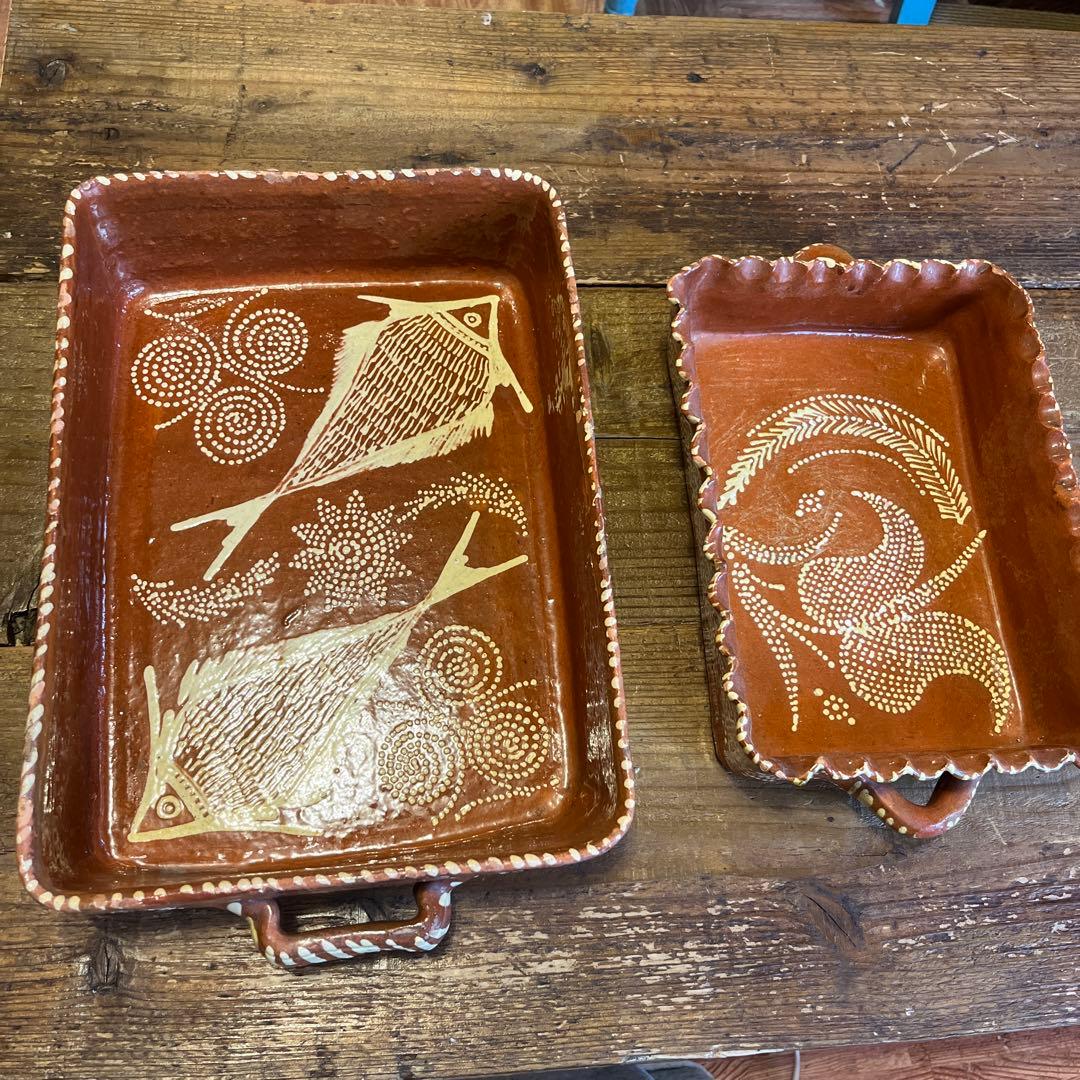 イギリス　スリップウェア　大皿　アンティーク